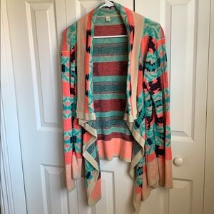 Neon Aztec Print Cardigan